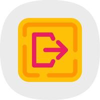 Logout Flat Curve Icon vector