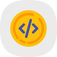 Code Flat Curve Icon vector