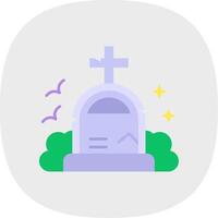 Grave Flat Curve Icon vector