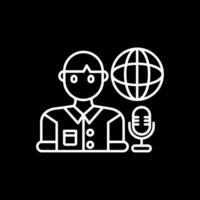 Broadcaster Line Inverted Icon vector