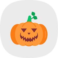 Pumpkin Flat Curve Icon vector