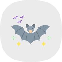 Bat Flat Curve Icon vector