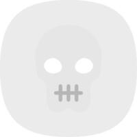 Skull Flat Curve Icon vector