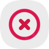 Delete2 Flat Curve Icon vector