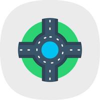 Roundabout Flat Curve Icon vector