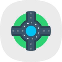 Roundabout Flat Curve Icon vector