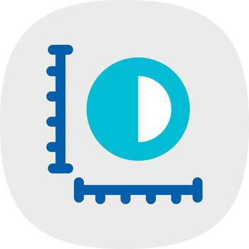 dimensionamiento plano curva icono vector