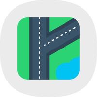 Road Flat Curve Icon vector