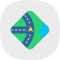 Navigation Flat Curve Icon vector