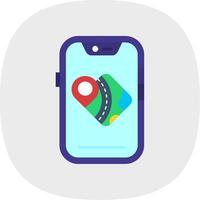 Gps Flat Curve Icon vector