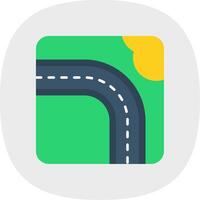 Highway Flat Curve Icon vector
