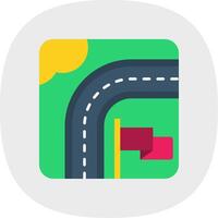 Destination Flat Curve Icon vector