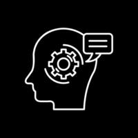 Thinking Line Inverted Icon vector