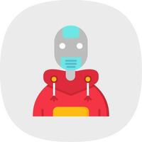 Robot Flat Curve Icon vector