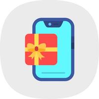 Gift Flat Curve Icon vector