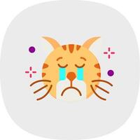 Cry Flat Curve Icon vector