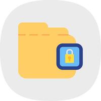 Locked Flat Curve Icon vector