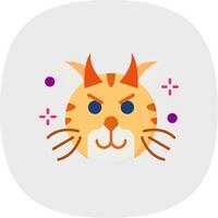 Demon Flat Curve Icon vector