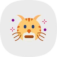 Shocked Flat Curve Icon vector