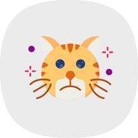 Sad Flat Curve Icon vector