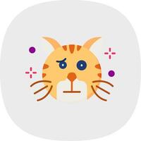 Confused Flat Curve Icon vector