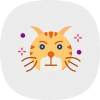 Embarrassed Flat Curve Icon vector
