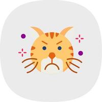 Angry Flat Curve Icon vector