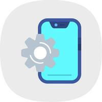 Setting Flat Curve Icon vector