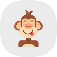 Tongue Flat Curve Icon vector