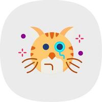 Monocle Flat Curve Icon vector