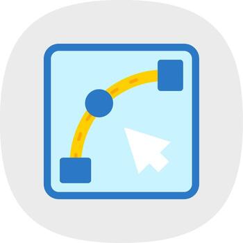 curva plano curva icono vector