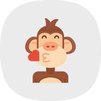 Kiss Flat Curve Icon vector