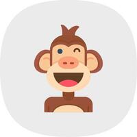 Wink Flat Curve Icon vector
