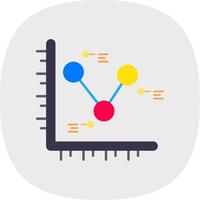 Chart Flat Curve Icon vector