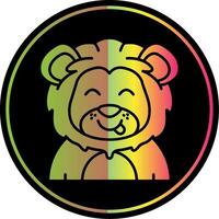 Tongue Glyph Due Color Icon vector