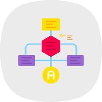 Flowchart Flat Curve Icon vector