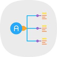 Relation Flat Curve Icon vector