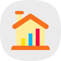 Home Flat Curve Icon vector