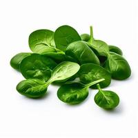 AI generated Spinach series on white background photo