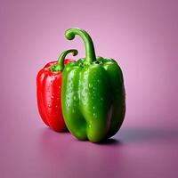 AI generated single sweet pepper fruit isolated on a transparent background photo