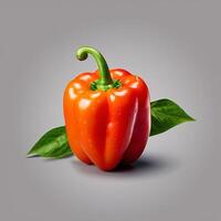 AI generated single sweet pepper fruit isolated on a transparent background photo