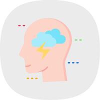 Brainstorm Flat Curve Icon vector