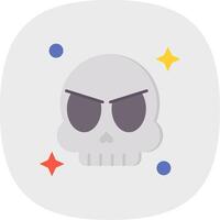 Skull Flat Curve Icon vector