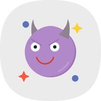 Demon Flat Curve Icon vector