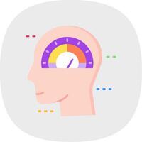 Psychology Flat Curve Icon vector