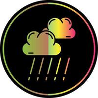 lluvia glifo debido color icono vector