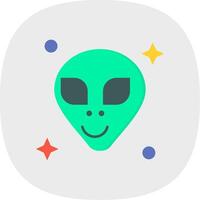 Alien Flat Curve Icon vector