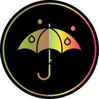 paraguas glifo debido color icono vector