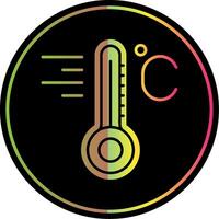 temperatura glifo debido color icono vector