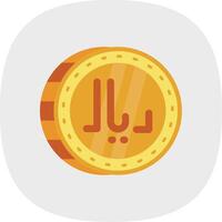 Riyal Flat Curve Icon vector